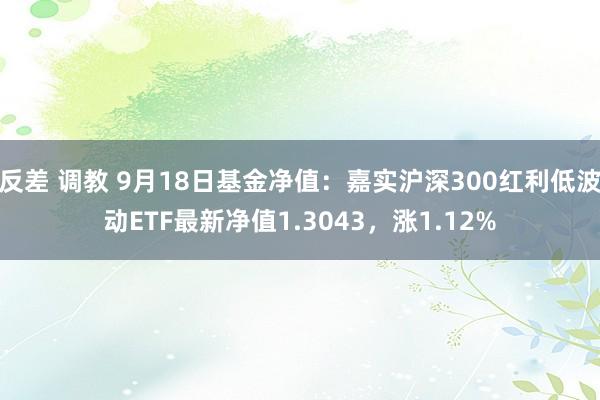 反差 调教 9月18日基金净值：嘉实沪深300红利低波动ETF最新净值1.3043，涨1.12%