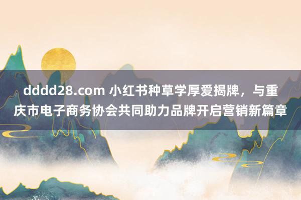 dddd28.com 小红书种草学厚爱揭牌，与重庆市电子商务协会共同助力品牌开启营销新篇章