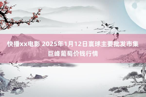 快播xx电影 2025年1月12日寰球主要批发市集巨峰葡萄价钱行情