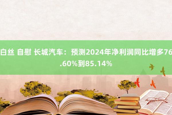 白丝 自慰 长城汽车：预测2024年净利润同比增多76.60%到85.14%