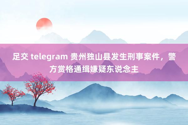 足交 telegram 贵州独山县发生刑事案件，警方赏格通缉嫌疑东说念主